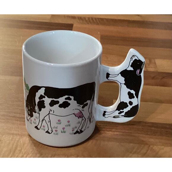 Vintage Cow Lovers Ceramic Mug Coffee Cup Black and White - Picture 3 of 7